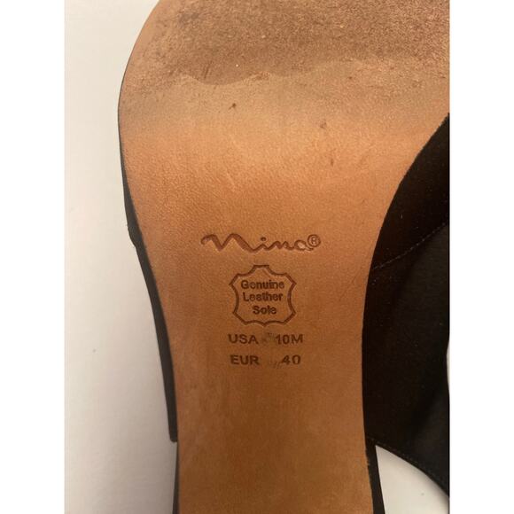 NINA Women's Black Open Toe Heels Rhinestone Accents Slingback Size 10 M EU 40 - Picture 7 of 8